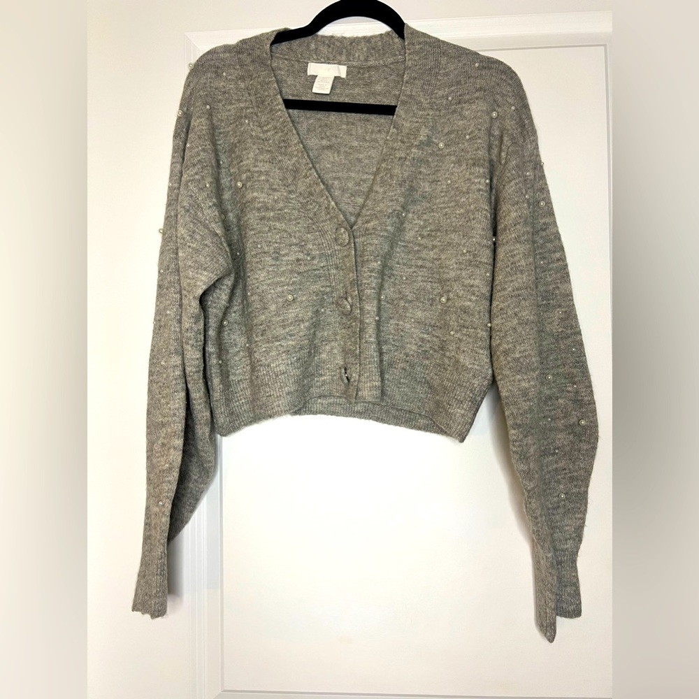 H&M Grey Cardigan Sweater Size Small